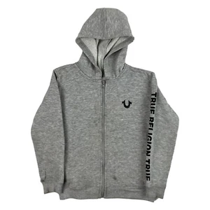 True Religion Boys Size 5 Gray Zip-Up Hooded Hoodie Jacket Youth Kids - Picture 1 of 8