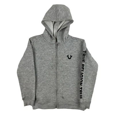 True Religion Boys Size 5 Gray Zip-Up Hooded Hoodie Jacket Youth Kids - Image 1 of 4