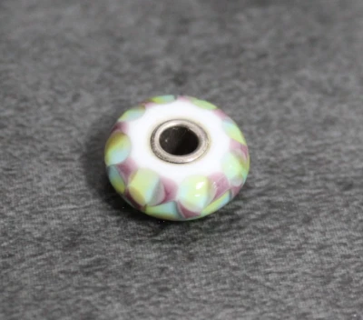 Original Trollbeads Keramik Charm schwarz grün gelb lila Sterlingsilber 925er - Bild 1 von 4