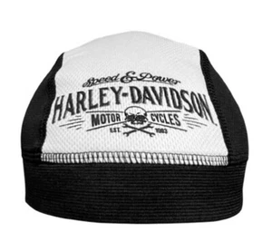 Harley Davidson Men's Brute H-D Colorblocked Skull Cap Black/White 5029007903 - Picture 1 of 2