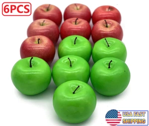 6PCS Artificial Apples Fake Frutis Lifelike Apples for Kitchen Home Party Decor - Picture 1 of 13