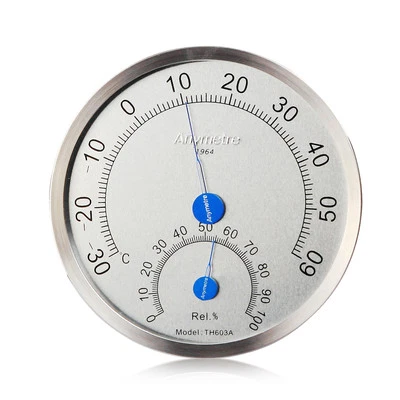 Indoor Thermometer Hygrometer House Outdoor Weather Meter Stainless Steel Case - Image 1 of 4