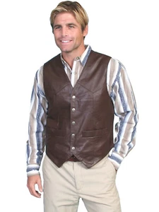 Scully Leather Men's Lambskin or Suede Snap Vest 507 - Picture 1 of 7