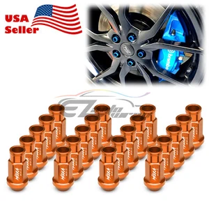 Orange 20pcs M12X1.25 Screw Lug Nuts Short Tuner Aluminum Wheels Rims Cap WN01 - Picture 1 of 8