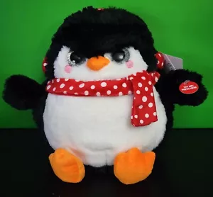 Holiday Time Black Penguin with Music & Changing Colors 10" Plush New - Picture 1 of 4