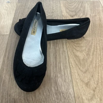 Туфли женские American Eagle размер 6 балет плоские черные замшевые без шнуровки плиссированный бант - Изображение 1 из 4