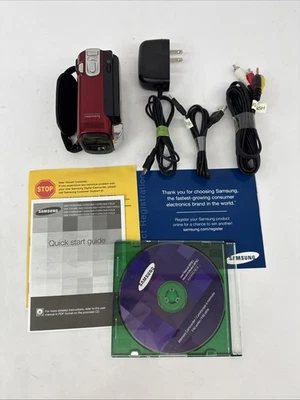 Samsung SMX-F40RN/XAA Handy Camcorder 65X Zoom w/ Battery Cords Very Good Cond - Image 1 of 4