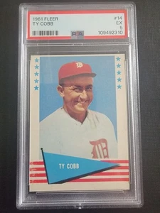 Ty Cobb 1961 Fleer Baseball Greats Baseball Card #14 PSA 5 EX - Picture 1 of 12