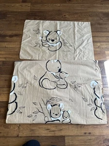 Vintage Springmaid Koala Twin Flat Sheet Alex West Pillowcase - Picture 1 of 2