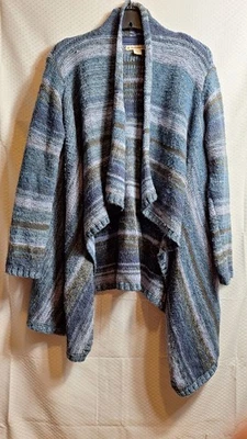 Cárdigan tejido RUFFHEWN Southwestern Waterfall talla S azul Western Lagenlook holgado Foto 1 de 4