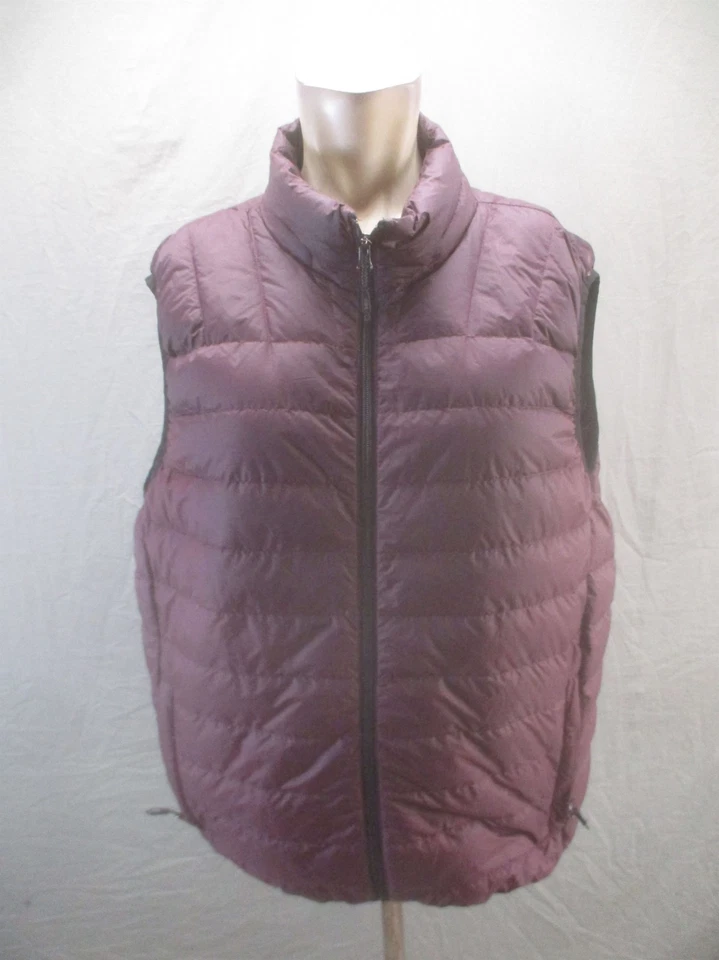 Chaleco acolchado Hawke&Co Sport talla L para mujer marrón plumón de pato cremallera completa bolsillos 408 Foto 1 de 4