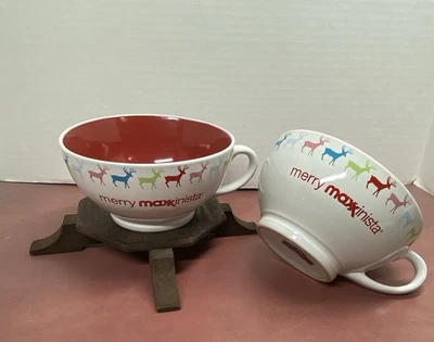 Juego de 2 tazas grandes o cuencos de sopa Strawberry Street Merry Maxxinista vacaciones Foto 1 de 4