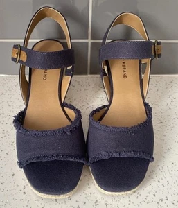 Lucky Brand Damen Mindra Espadrille Keilabsatz Indigo Sandalen UK 5 EU 38 #565 - Bild 1 von 14