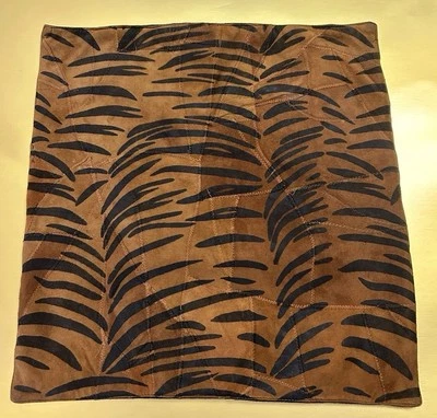 "Funda de almohada de gamuza con estampado animal Xisura vintage 15"" usada en excelente estado" Foto 1 de 4