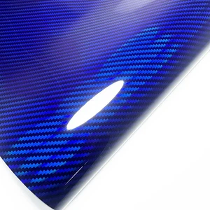 High Gloss Laser Blue Carbon Fiber Film Motorcycle Body Sticker Rainbow Car Film - Picture 1 of 22