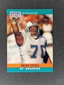 1990 NFL Pro Set Brian Sochia Miami Dolphins #184 - Picture 1 of 3