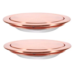 2pcs Stainless Steel Round Trash Can Lid Replacement Embedded Swing Flap Cover - Picture 1 of 18