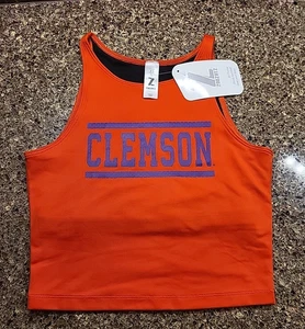 Canotta Clemson University Tigers donna XS con supporto integrato crop top nuova con etichette - Foto 1 di 9