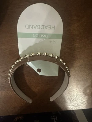 Brown/tan faux leather headband with gold studs new women’s girls headband - Image 1 of 4