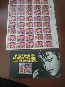 ELVIS PRESLEY USPS 1992 STAMPS FULL MINT SHEET 29 CENT 40 STAMPS COLLECTIBLE - Picture 1 of 11