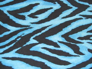 Handgefertigtes Baumwollbettlaken türkis & schwarz ZEBRA / neutral - Bild 1 von 2