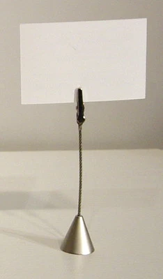 Memohalter,Memoclip,Kartenhalter,Notizhalter, Metall silber, "Kegel" - 3 Stück - Bild 1 von 2