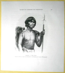 Impresión Reclus 1889 IFUGAO (IGOROT O CORDILLERANS) GENTE, LUZON, FILIPINAS #43 - Imagen 1 de 1