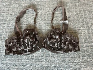 NWT AUBADE Mocha Embroidery Floral Underwire Balconette Bra Size: 34 A - Picture 1 of 7