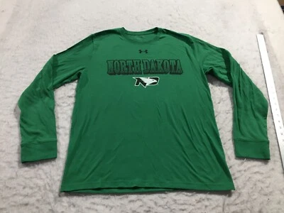 Camiseta UND Fighting Hawks Under Armour Para Hombres L Grande Verde Estampado Gráfico Larga Foto 1 de 4