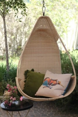 Hanging Chair Wicker Natural Outdoor Indoor Artesanal Furniture - Image 1 of 4