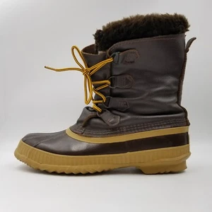 Stivali Sorel Duck Vintage Uomo 11 Made in Canada Marrone Impermeabili Fodera Rimovibile - Foto 1 di 21