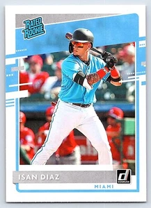 2020 Panini Donruss Rated Rookie #48 Isan Diaz Miami Marlins (RC) - Picture 1 of 2