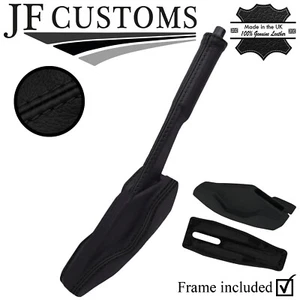 BLACK STITCH LEATHER HANDBRAKE +TRIM COVERS + FRAME FITS VW GOLF MK1 JETTA CADDY - Picture 1 of 4