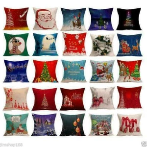 Cover Cotton Case Decor Waist Cushion Home NEW Pillow Linen Sofa Christmas - Picture 1 of 16