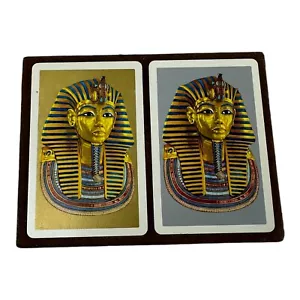 Vintage Fournier 2 Deck Playing Cards King Tut Pharoah Gold. ***RARE*** - Picture 1 of 5