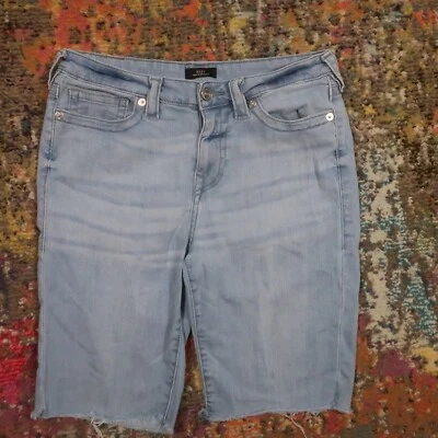 True Religion Jean Shorts Womens Size 31 Riley Knee Length Cut-Off Stretch Denim - Image 1 of 4