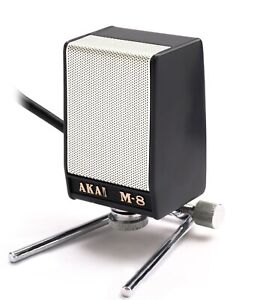 NEW Akai M-7 M-8 Dynamic Microphone For Reel To Reel Tape Recorder w/Metal Stand
