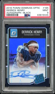 Derrick Henry 2016 Panini Donruss Optic Black Autograph 19/25 PSA 9 MINT🔥🔥🔥 - Picture 1 of 2
