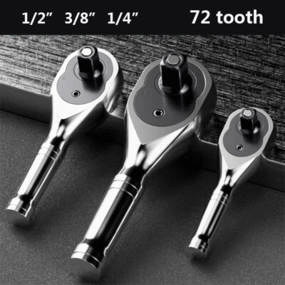 Stubby Ratchet Handle Set 1/4" 3/8"1/2" Short Socket Drive Wrench 72 Tooth Quick - Image 1 of 4