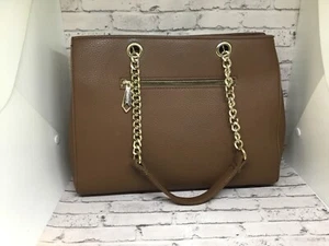 Rampage Brown/ Cognac Handbag Puse Tote Satchel Chains - Picture 1 of 6