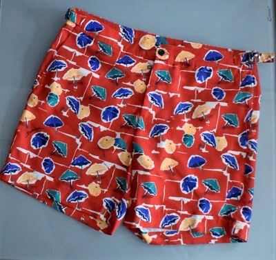 Dolce & Gabbana Red Umbrella Retro Swim Shorts Size 48 UK 32 Made in Italy £465 - Image 1 of 4