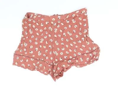 Miss Selfridge Womens Brown Floral Cotton Blend Hot Pants Size 14 Reg - Image 1 of 4