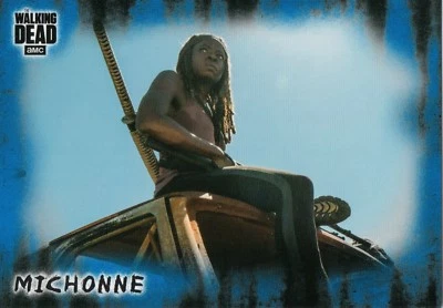 2018 Walking Dead Hunters & Hunted, #7 Michonne Blue Base Card #32/50 - Image 1 of 2
