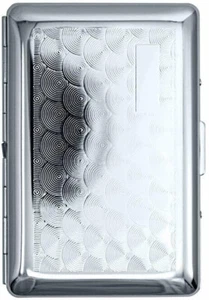 Silver Swirls Compact (7 Kings) MetalPlated Cigarette Case & Stash Box - Picture 1 of 3