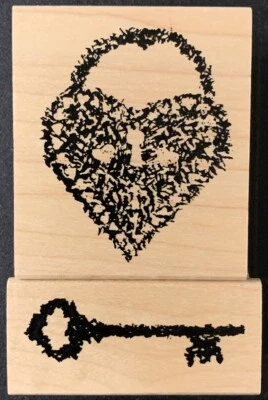 Juego de sellos de goma con cerradura de corazón y llave esqueleto Club Scrap Foto 1 de 3