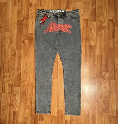 НОВЫЕ МУЖСКИЕ BBC МИЛЛИАРДЕР МАЛЬЧИКОВ КЛУБ МОРОЖЕНОЕ НЕОНОВЫЕ ВИШНЕВЫЕ ДЖИНСЫ В ЛЕГКОЙ СТИРКЕ - Изображение 1 из 4