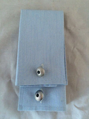 全新 Charles Tyrwhitt 黑色圆形袖口扣 — 第 1/2 张图片