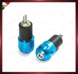 COPPIA CONTRAPPESI MANUBRIO 17 MM BLU MOTO SCOOTER STABILIZZATORI UNIVERSALI - Picture 1 of 1