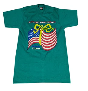 VTG 90s Operation Desert Storm Screen Stars Single Stitch T-Shirt Sz M USA Flag - Picture 1 of 5