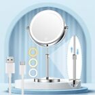  8.5" Lighted Makeup Mirror with Magnification, Adjustable Brightness & Chrome